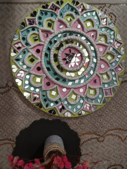 Small Lippan Art with Mirror Work (Customized)