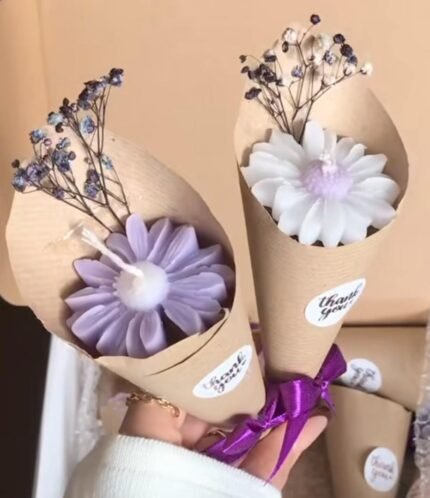 Bouquet flower candle set of 3